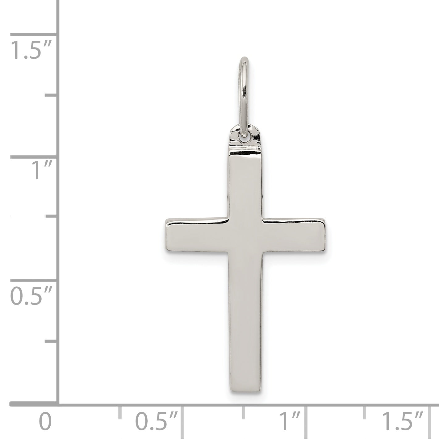 Sophia Jewelers Sterling Silver 925 Polished Cross Pendant with Anti-Tarnish Finish