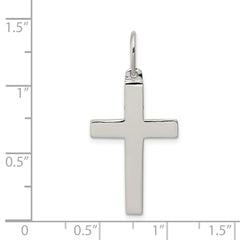 Sophia Jewelers Sterling Silver 925 Polished Cross Pendant with Anti-Tarnish Finish