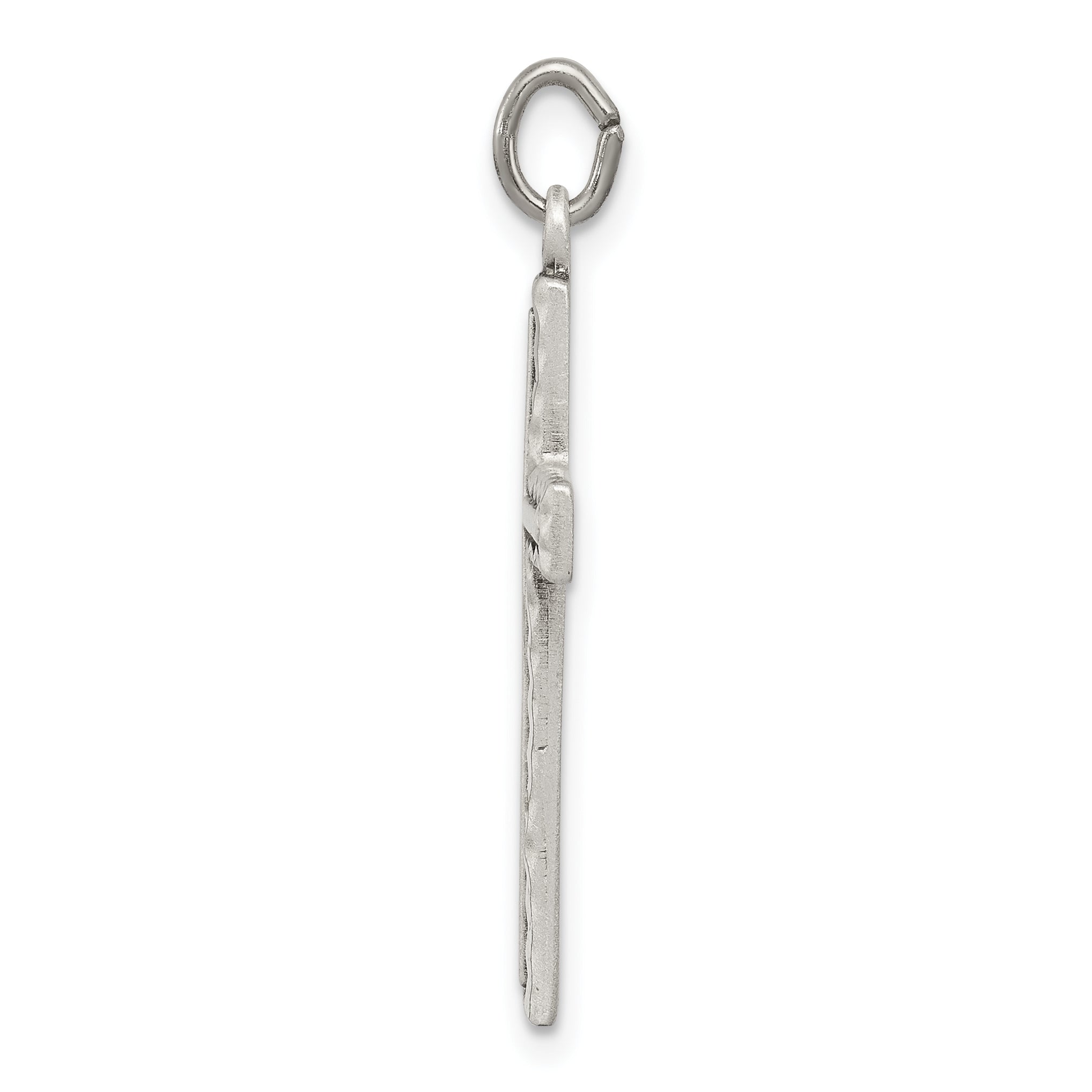 Antiqued Sterling Silver Cross Charm Vintage Inspired Pendant Secondary image