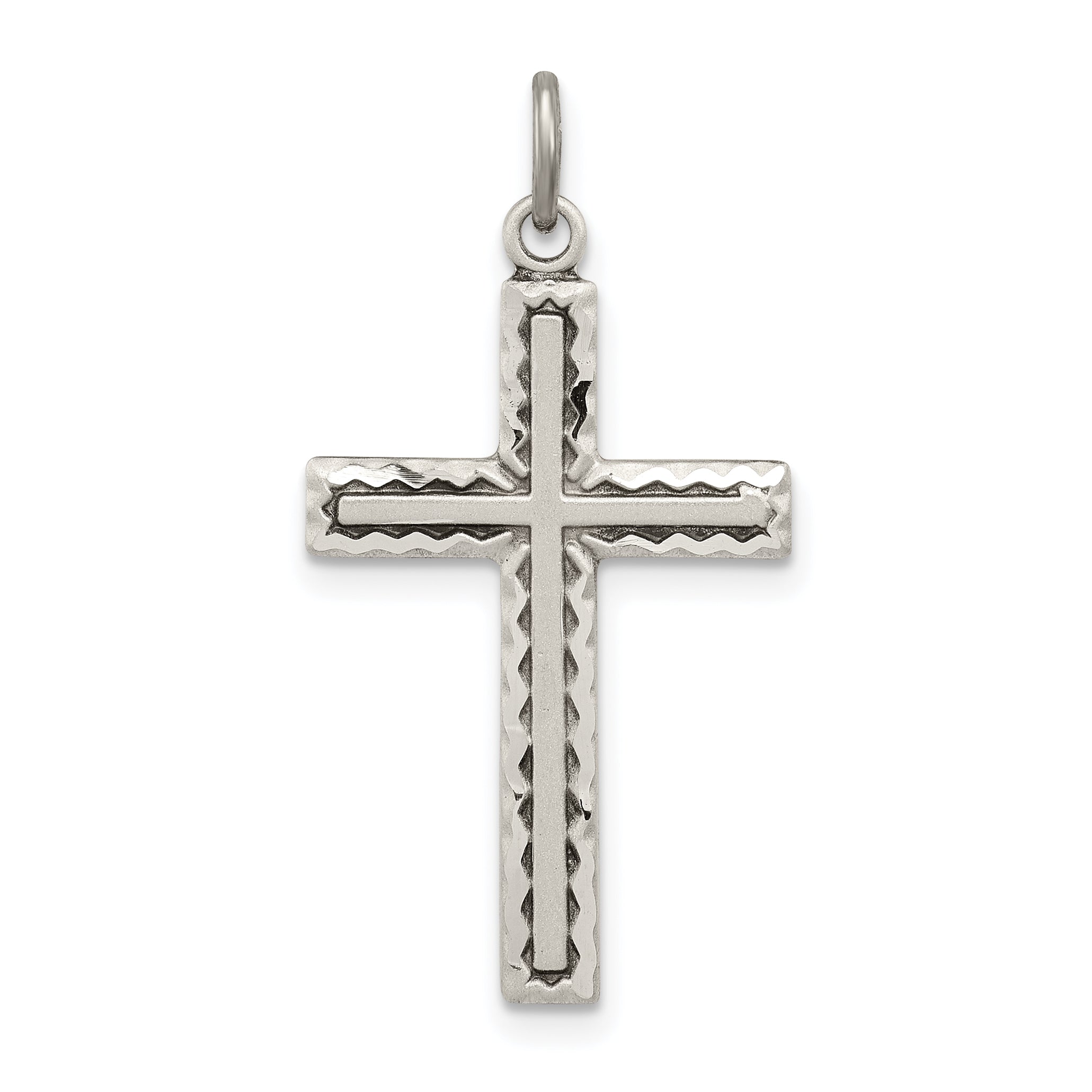 Sterling Silver Antiqued Cross Charm Main image