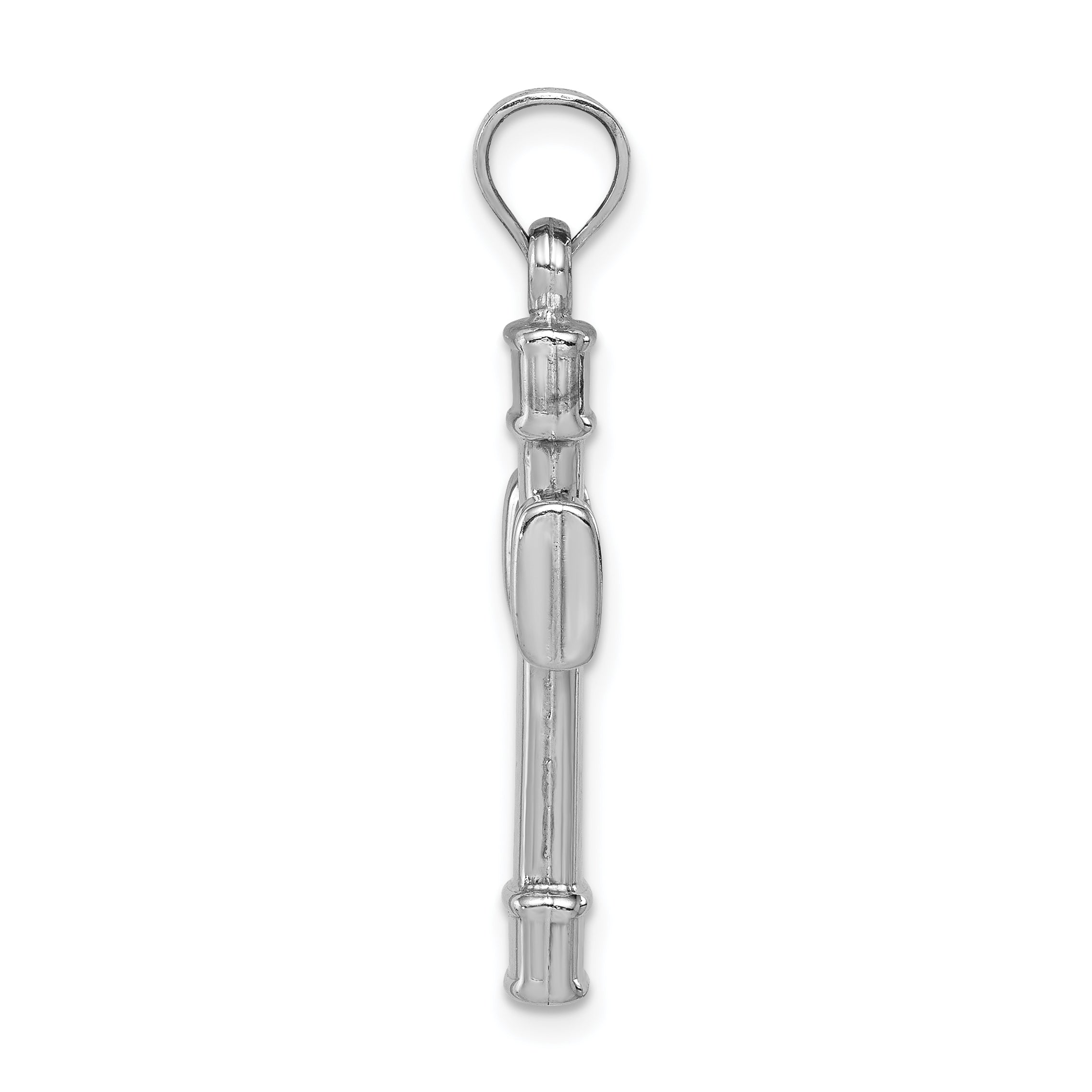 Reversible 925 Sterling Silver Cross Pendant with Rhodium 3D Design