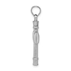 Reversible 925 Sterling Silver Cross Pendant with Rhodium 3D Design