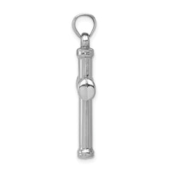 Sterling Silver Reversible 3D Cross Pendant with Rhodium Plating Sophia Jewelers