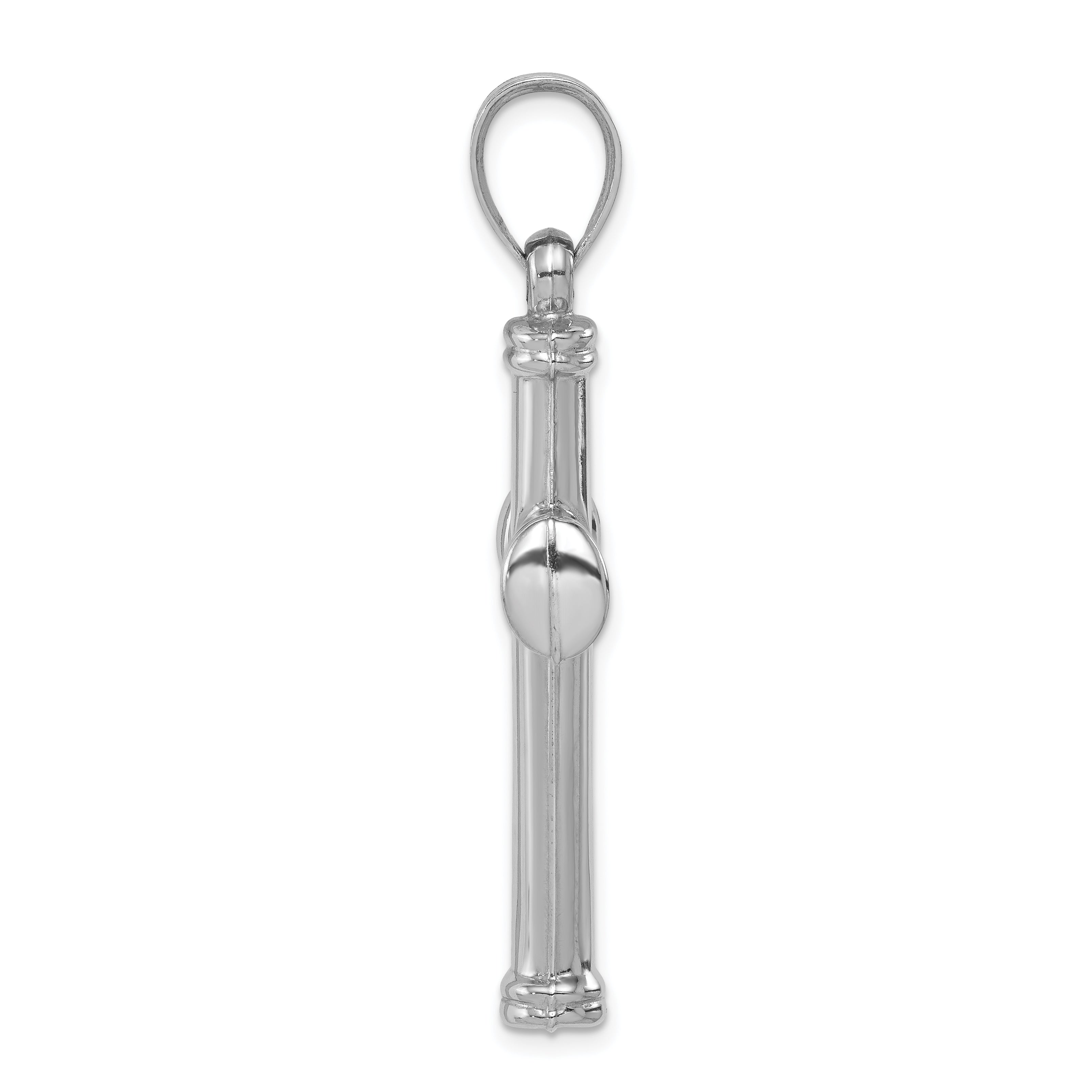 Sterling Silver Rhodium-Plated Reversible Cross Pendant 3D Design