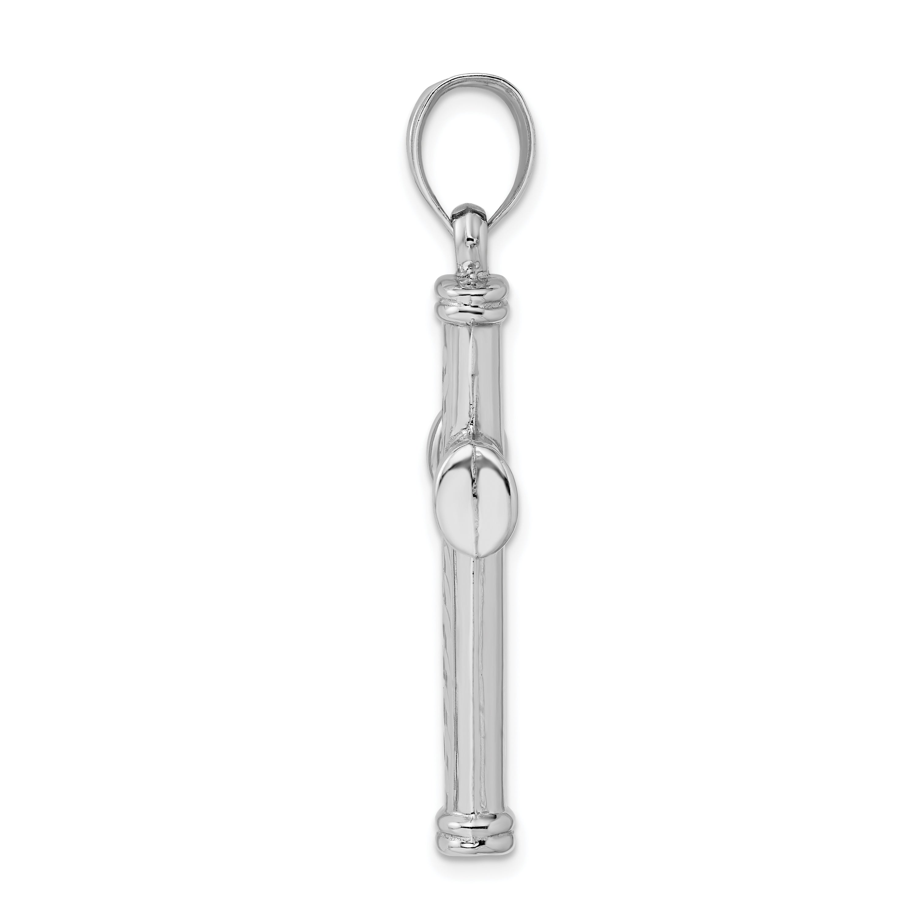 Sterling Silver Rhodium-Plated 3D Reversible Cross Pendant Diamond-Cut Elegant Design