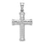 Sterling Silver Rhodium-plated Diamond -cut Reversible Cross Pendant