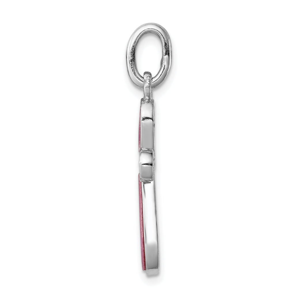 Sterling Silver 925 Cross Pendant with Pink Mother of Pearl