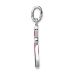Sterling Silver 925 Cross Pendant with Pink Mother of Pearl