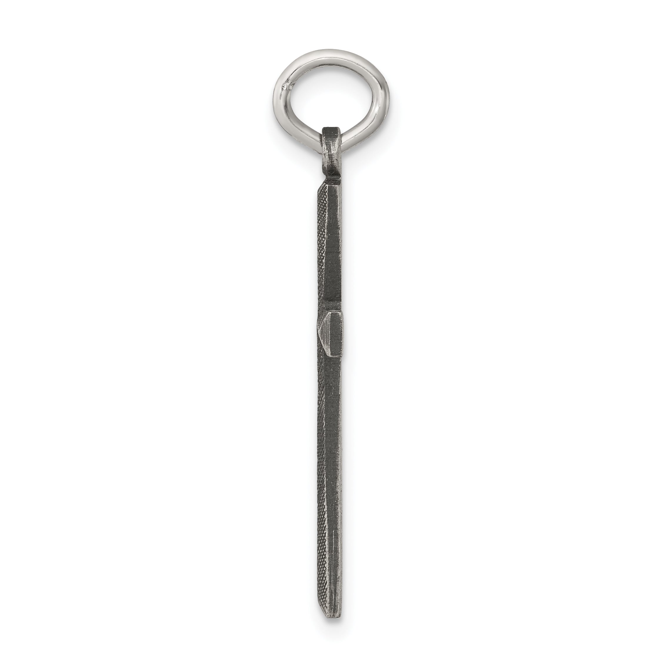 Sterling Silver 925 Antiqued Cross Charm Polished Finish Vintage Inspired Secondary image