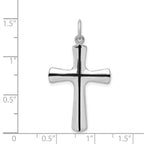 Sophia Jewelers Sterling Silver Enamel Cross Pendant Rhodium Polished Finish