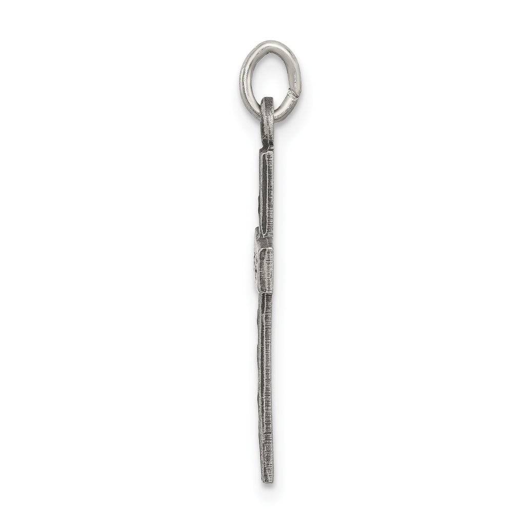 Sterling Silver 925 Antiqued Cross Charm for Timeless Elegance