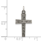 Sterling Silver 925 Antiqued Cross Charm for Timeless Elegance
