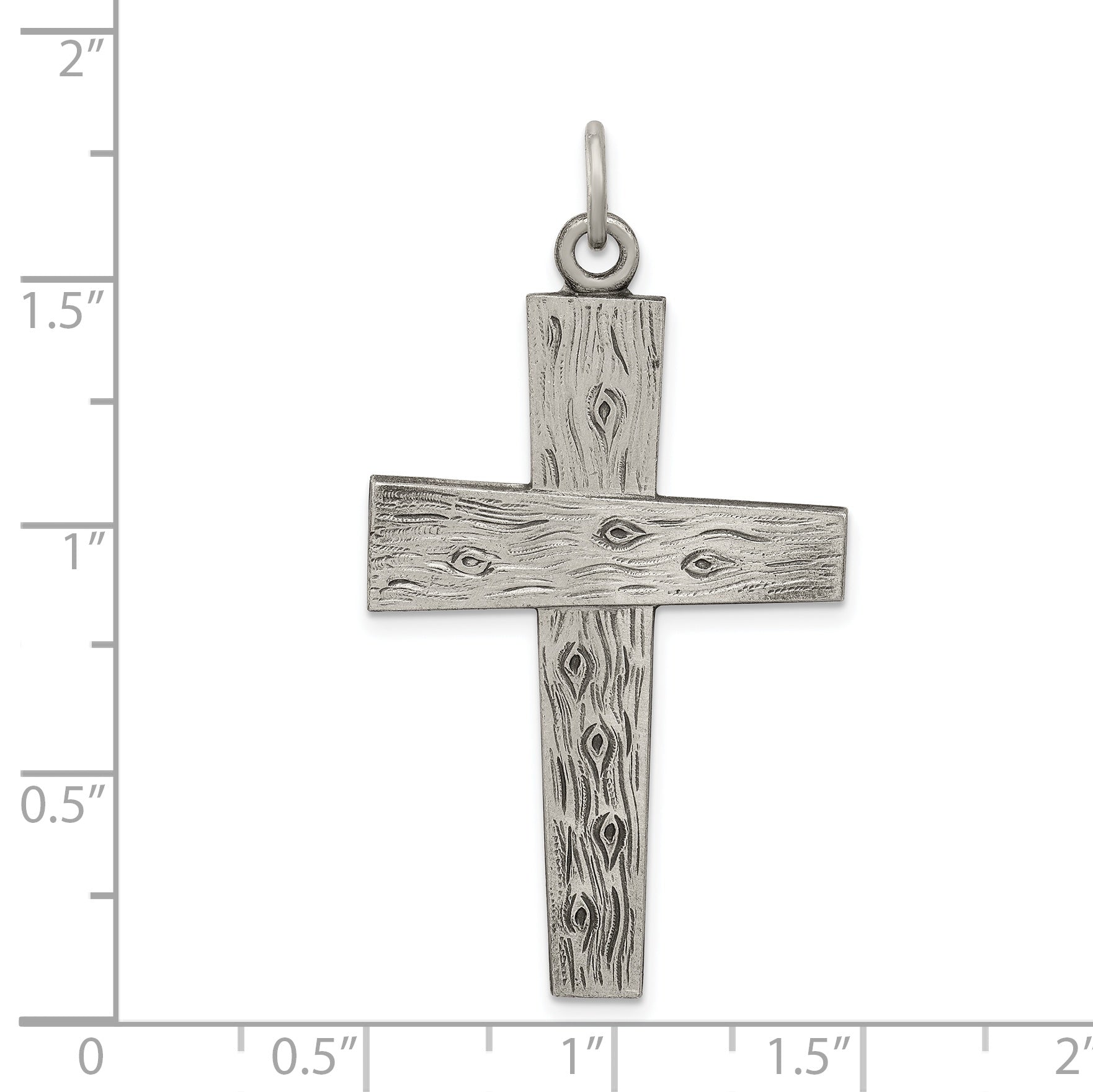 Sterling Silver 925 Antiqued Cross Pendant with Solid Die Struck Design