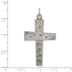 Sterling Silver 925 Antiqued Cross Pendant with Solid Die Struck Design
