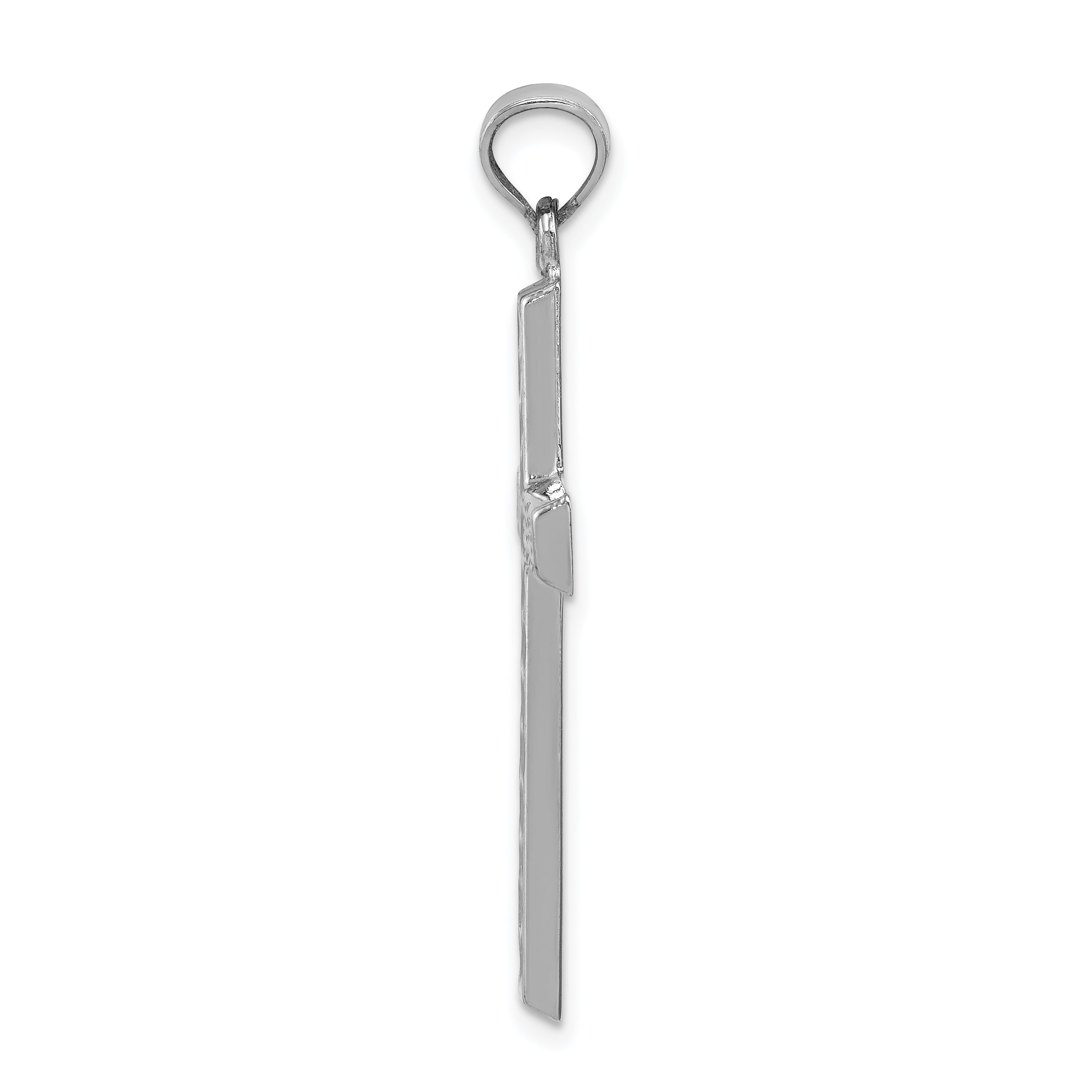 Sophia Jewelers Sterling Silver 925 Diamond-Cut Cross Pendant with Rhodium Finish Secondary image