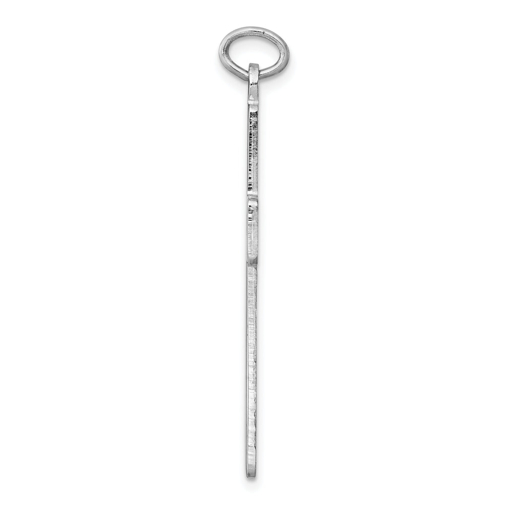 Sterling Silver 925 Polished Latin Cross Pendant Rhodium-Plated Sophisticated Design