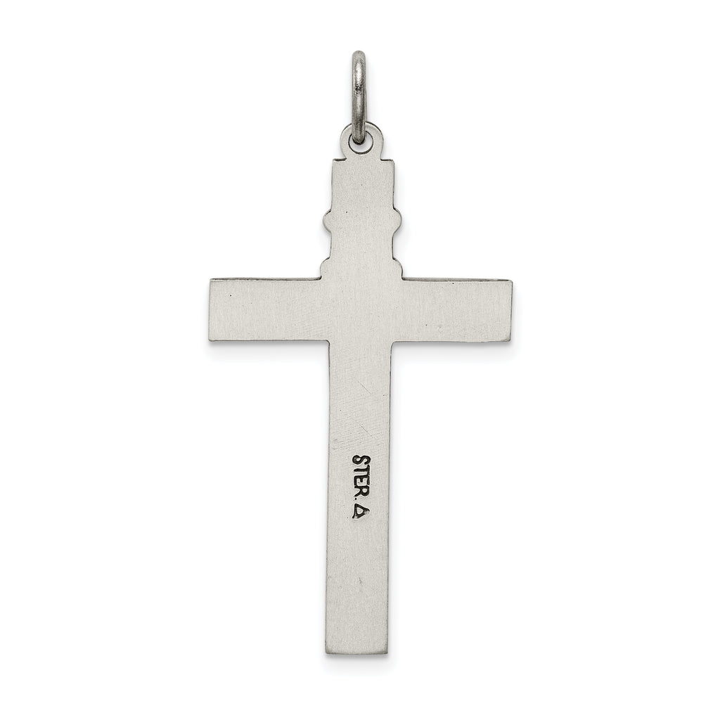 Sterling Silver 925 Antiqued Rosary Cross Pendant Vintage Charm