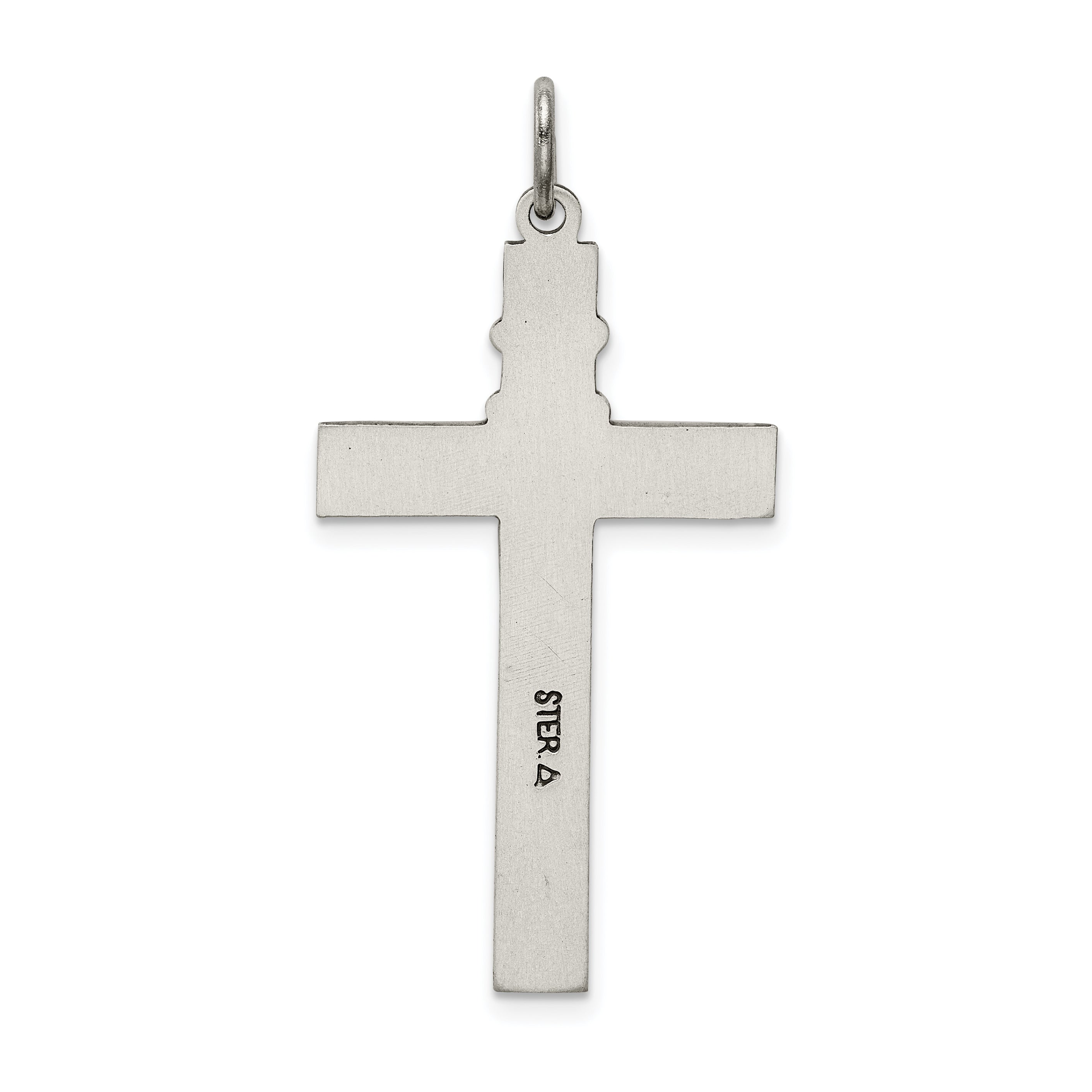 Sterling Silver 925 Antiqued Rosary Cross Pendant Vintage Charm
