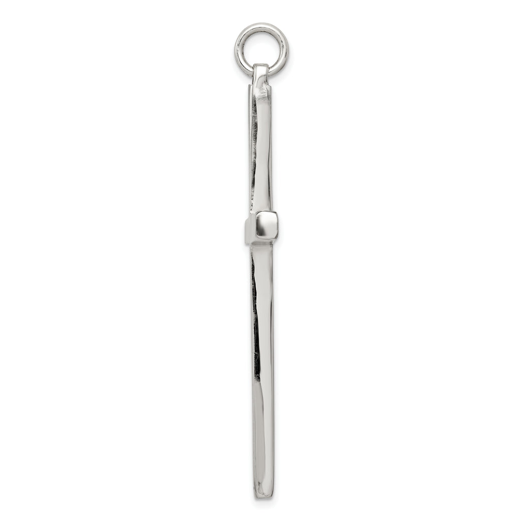 Sterling Silver 925 Polished Latin Cross Pendant with Anti-Tarnish Finish