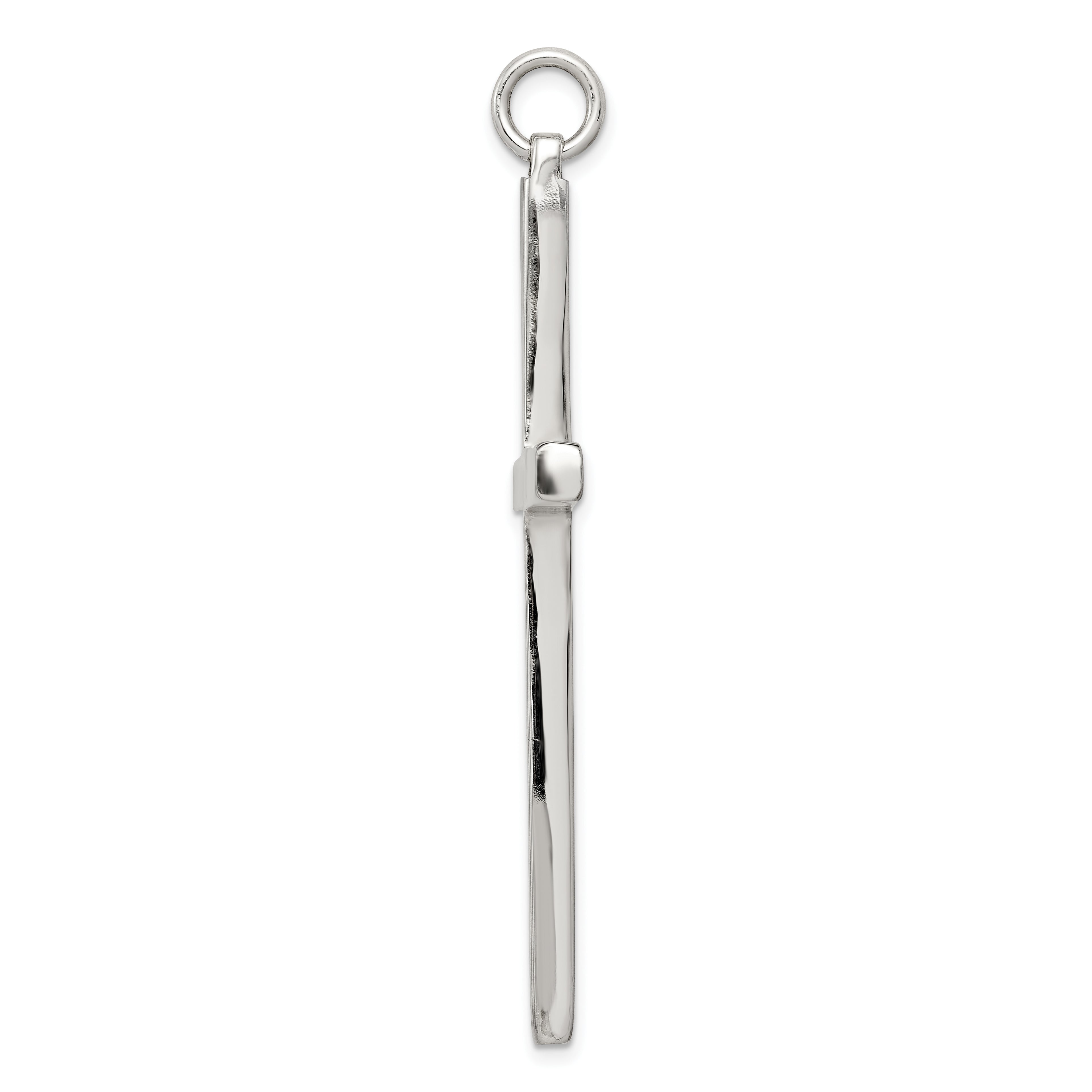 Sterling Silver 925 Polished Latin Cross Pendant with Anti-Tarnish Finish