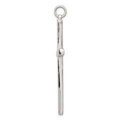 Sterling Silver 925 Polished Latin Cross Pendant with Anti-Tarnish Finish