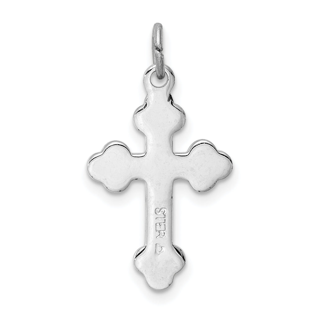 Sophia Jewelers 925 Sterling Silver Gold-Plated Cross Pendant with Rhodium Finish