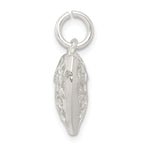 Sterling Silver 925 Filigree Heart Charm with Polished Anti-Tarnish Finish