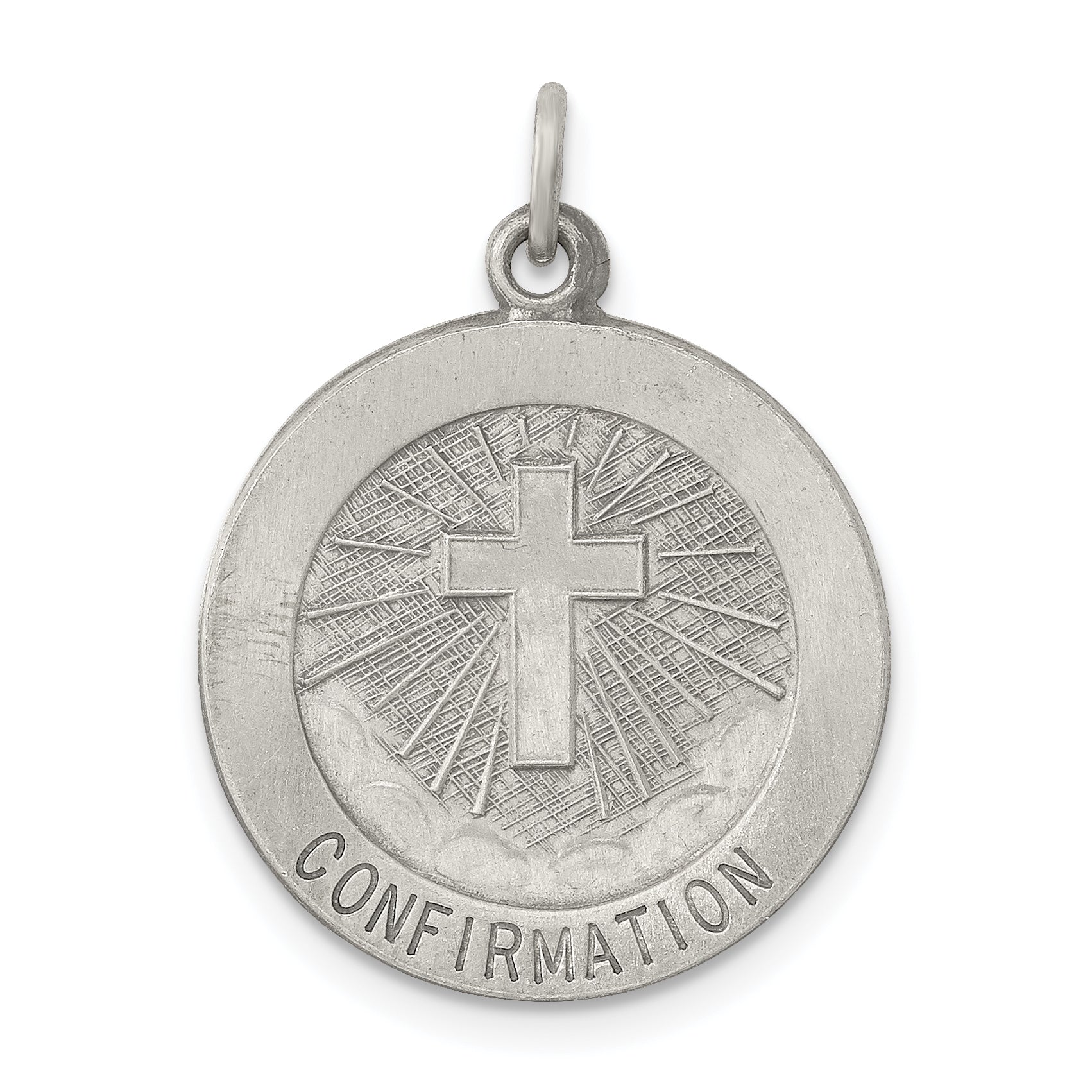 Sterling Silver Antiqued Confirmation Medal Main image