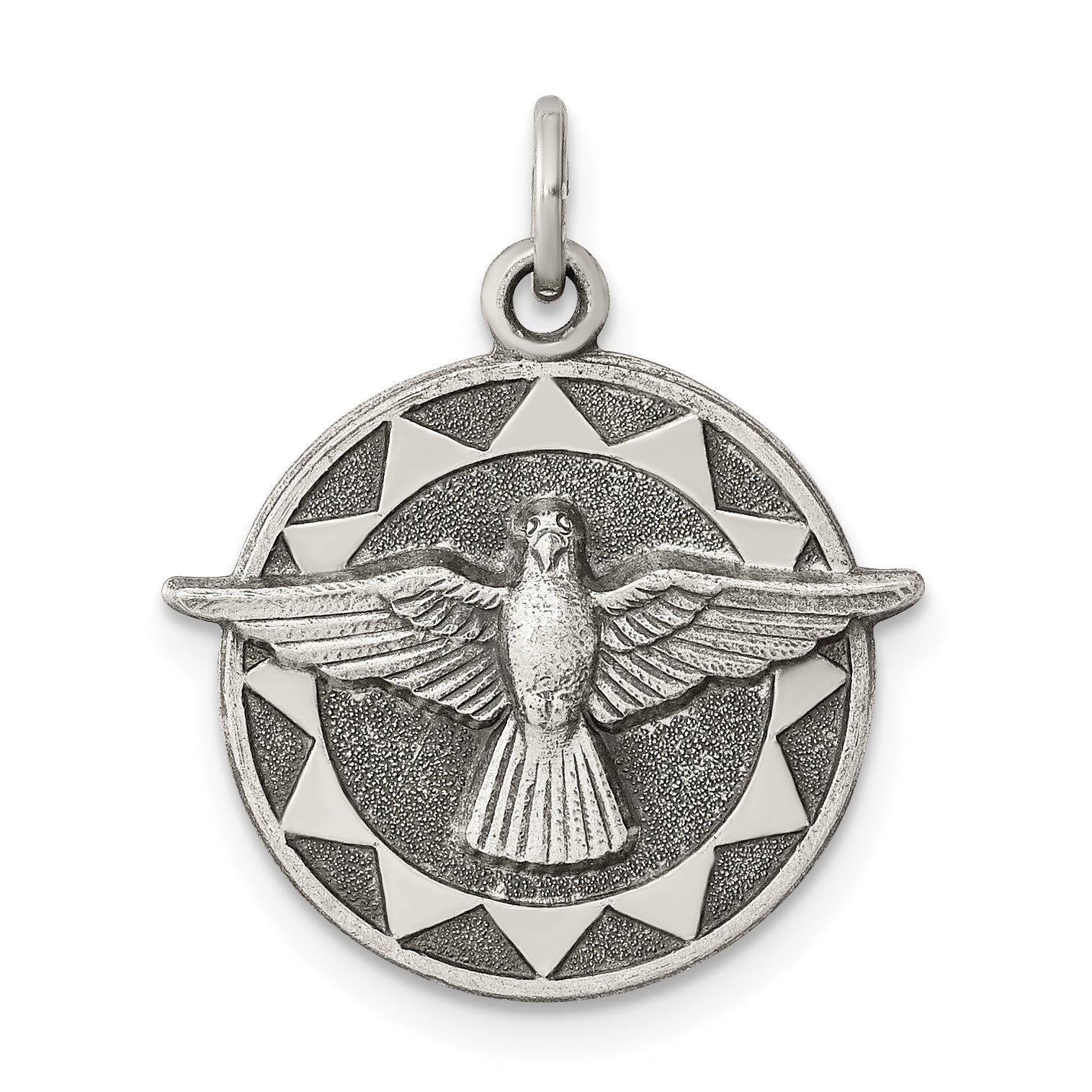 Sterling Silver Antiqued Holy Spirit Medal Main image