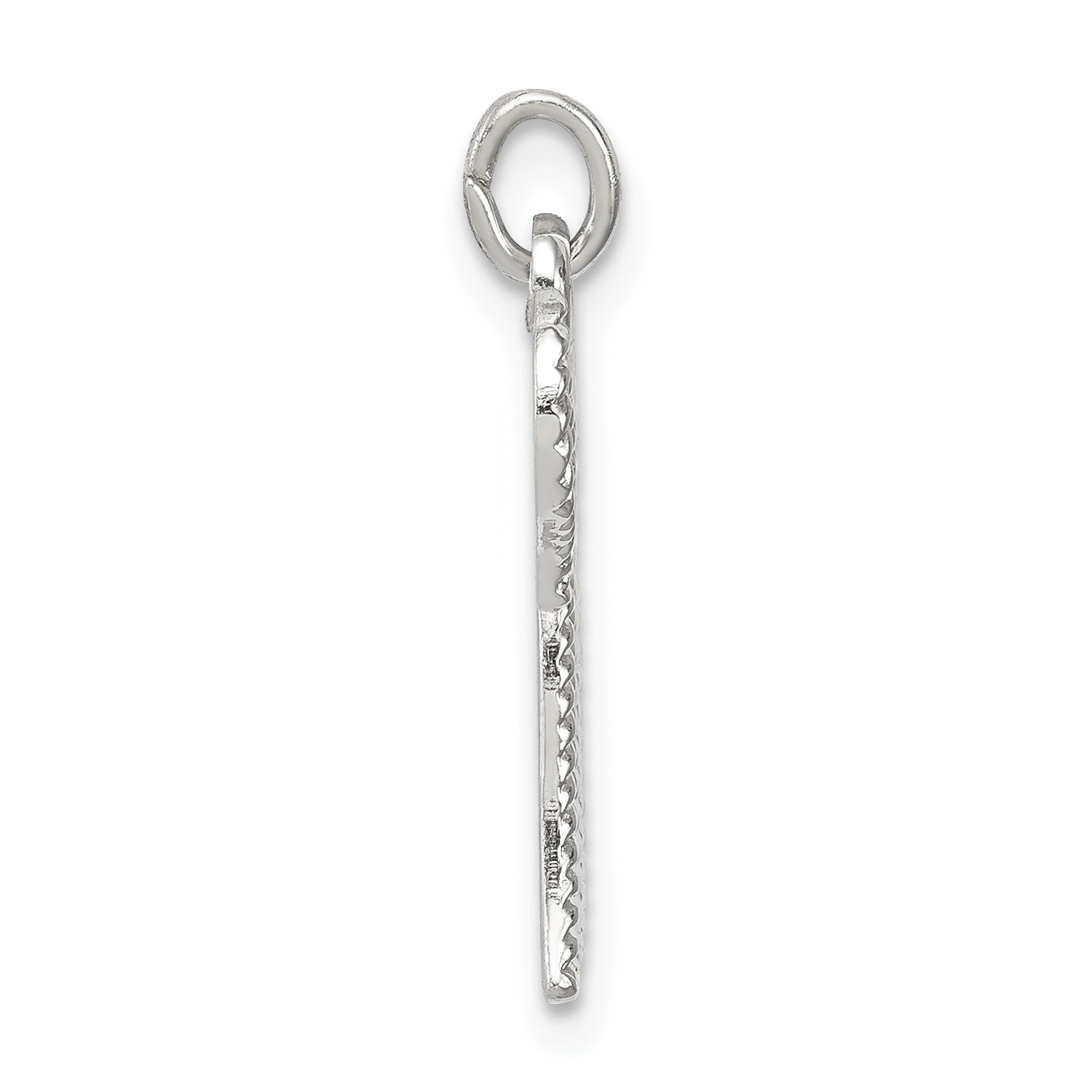 Sterling Silver 925 Polished Chai Pendant Elegant Rhodium-Plated Design