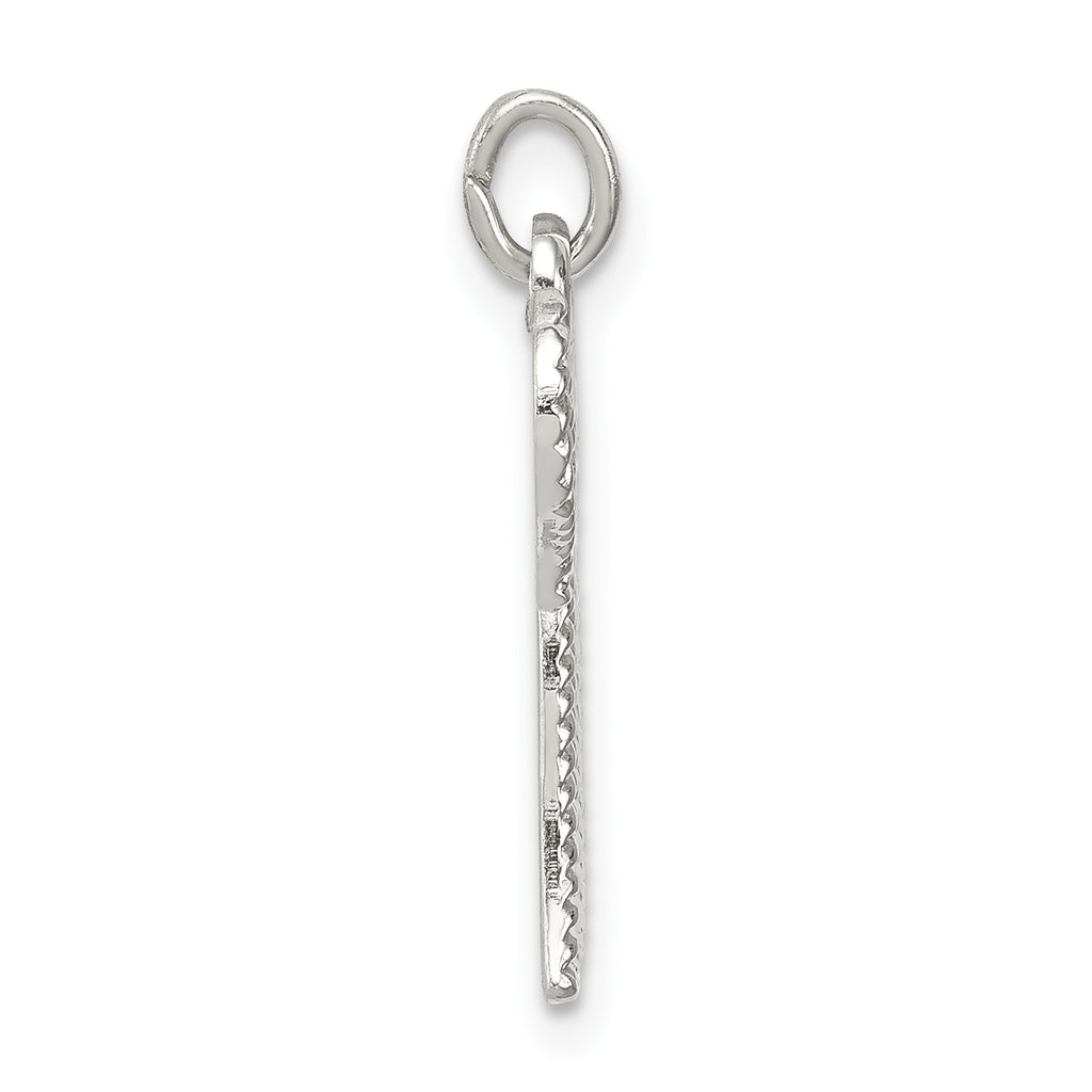Sterling Silver 925 Polished Chai Pendant Elegant Rhodium-Plated Design