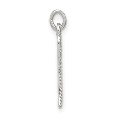 Sterling Silver 925 Polished Chai Pendant Elegant Rhodium-Plated Design