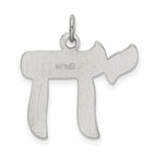 Sterling Silver 925 Polished Chai Pendant Elegant Rhodium-Plated Design
