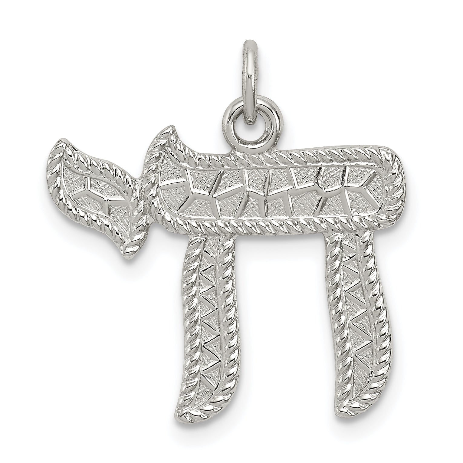 Sterling Silver Rhodium-plated Chai Pendant Main image