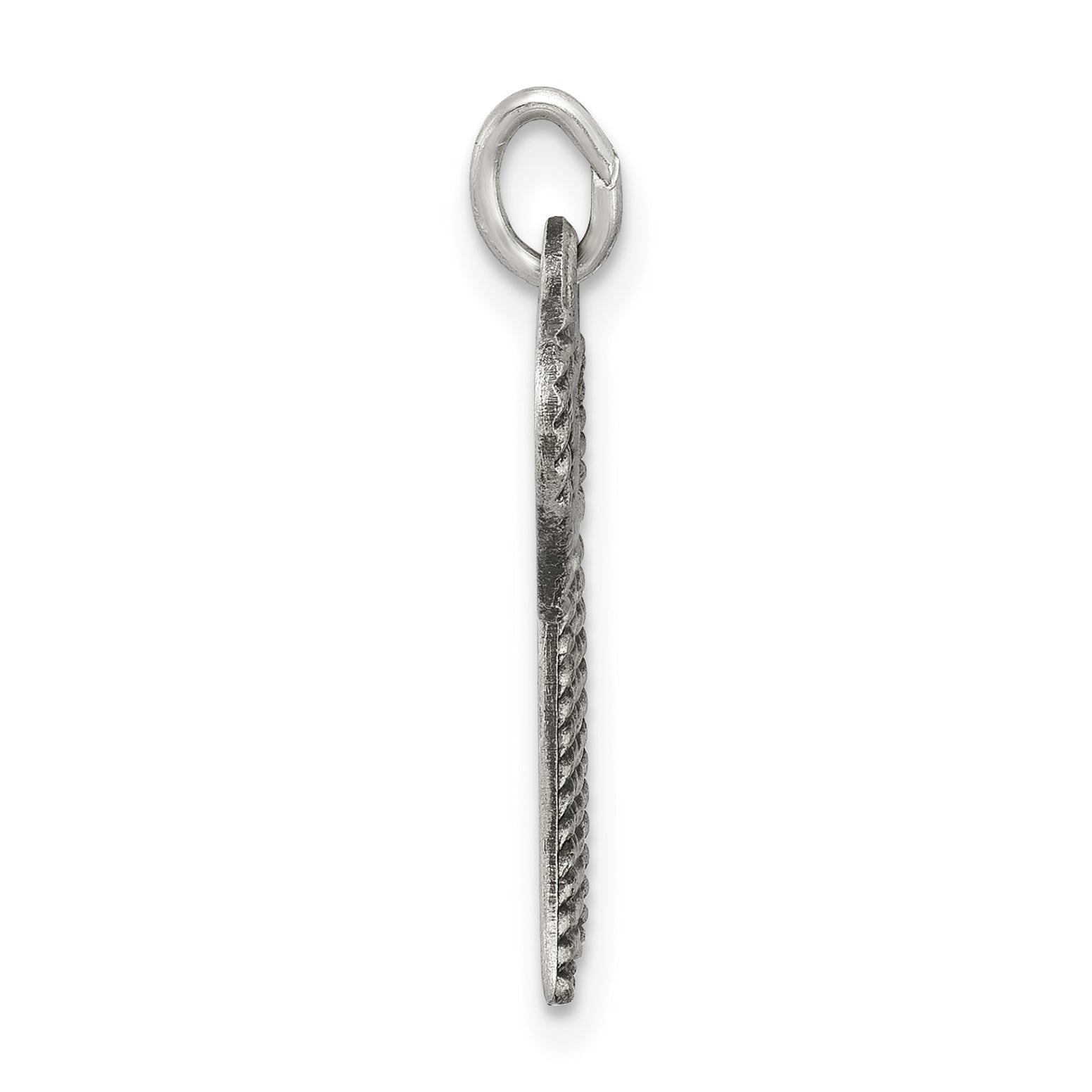 Sterling Silver 925 Chai Pendant with Antiqued Finish Vintage Charm