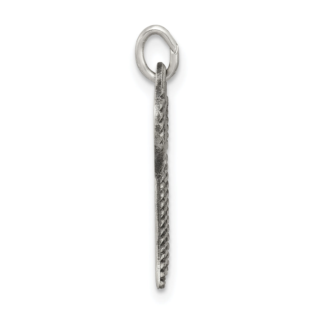 Sterling Silver 925 Chai Pendant with Antiqued Finish Vintage Charm