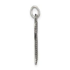 Sterling Silver 925 Chai Pendant with Antiqued Finish Vintage Charm