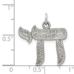 Sterling Silver 925 Chai Pendant with Antiqued Finish Vintage Charm