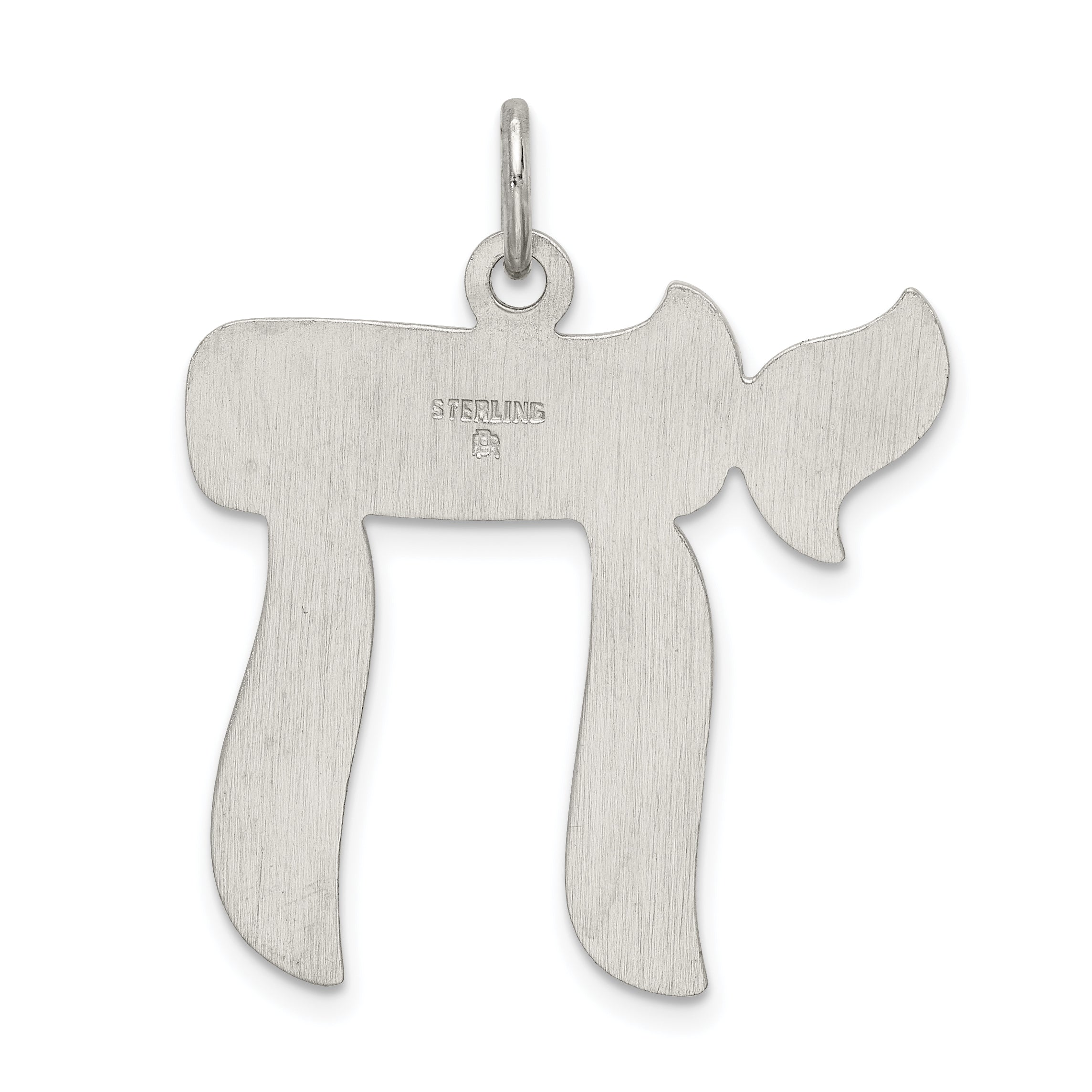 Sterling Silver 925 Chai Pendant with Polished Palladium Finish