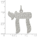Sterling Silver 925 Chai Pendant with Polished Palladium Finish