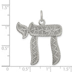 Sterling Silver 925 Antiqued Chai Pendant Elegant Vintage Inspired Jewelry