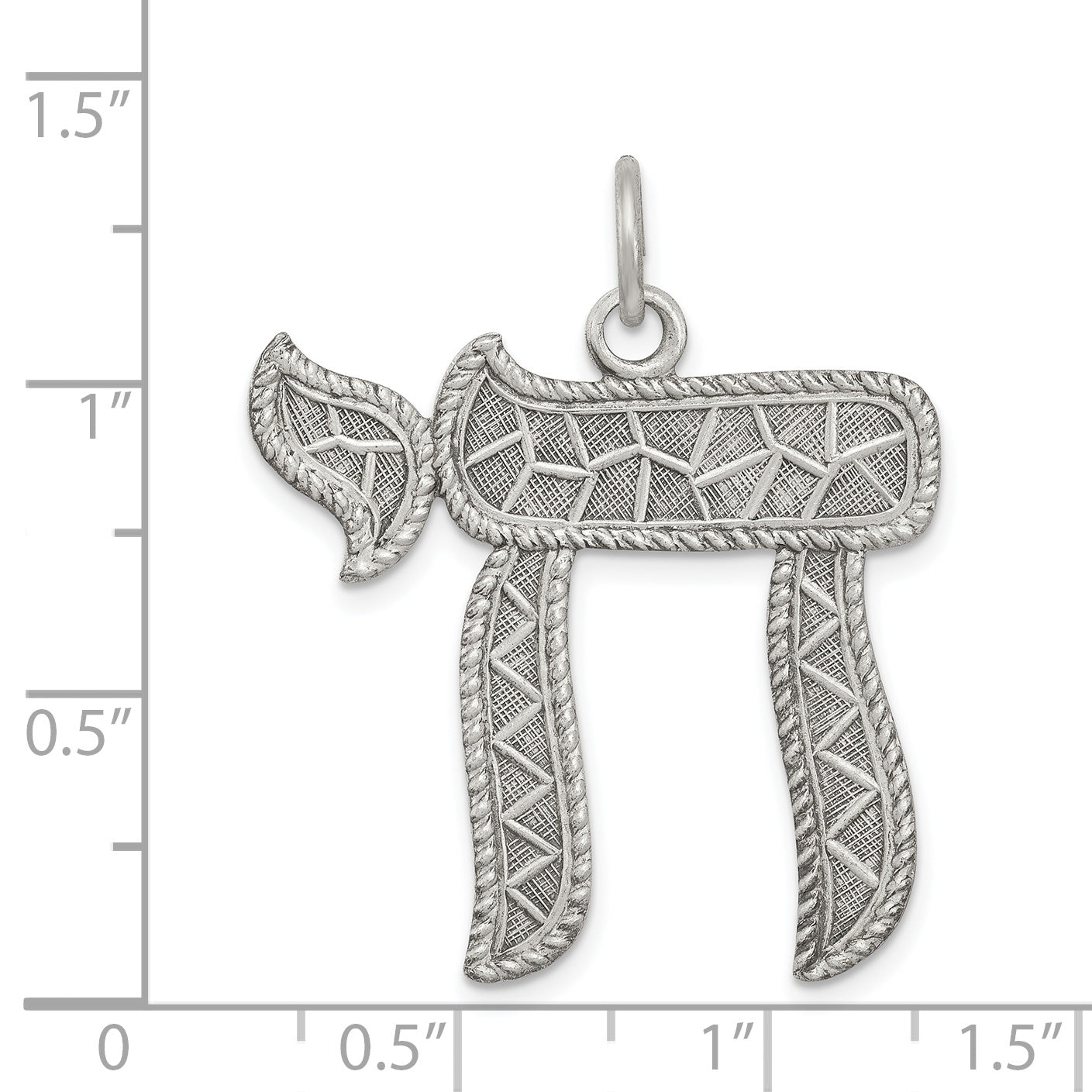 Sterling Silver 925 Antiqued Chai Pendant Elegant Vintage Inspired Jewelry