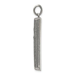 Sterling Silver 925 Antiqued Mezuzah Pendant Timeless Die Struck Design