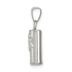 Sterling Silver Mezuzah Pendant with Polished Palladium-Plated Finish