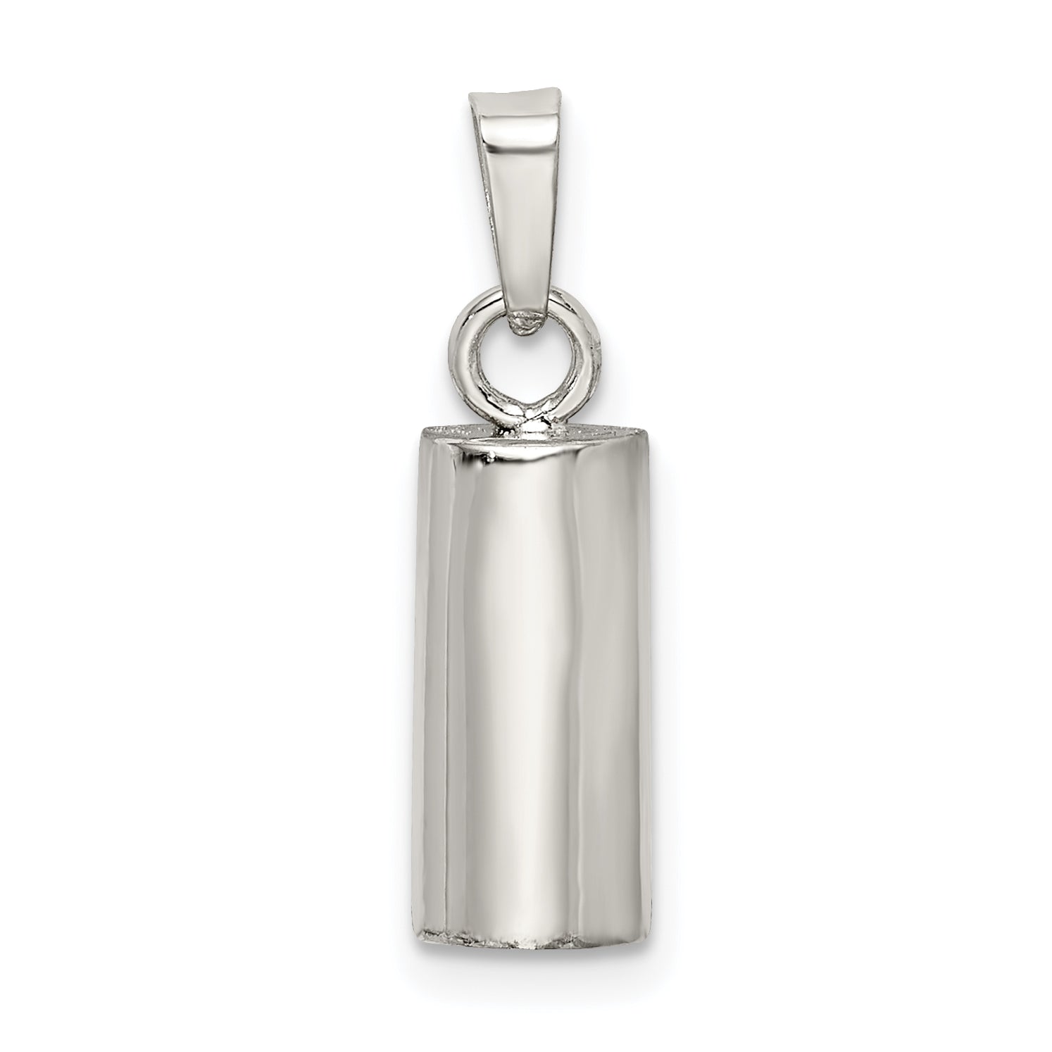Sterling Silver Mezuzah Pendant with Polished Palladium-Plated Finish
