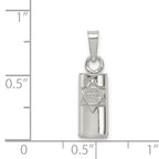 Sterling Silver Mezuzah Pendant with Polished Palladium-Plated Finish