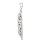 Sterling Silver 925 Mezuzah Pendant with Polished Palladium Finish