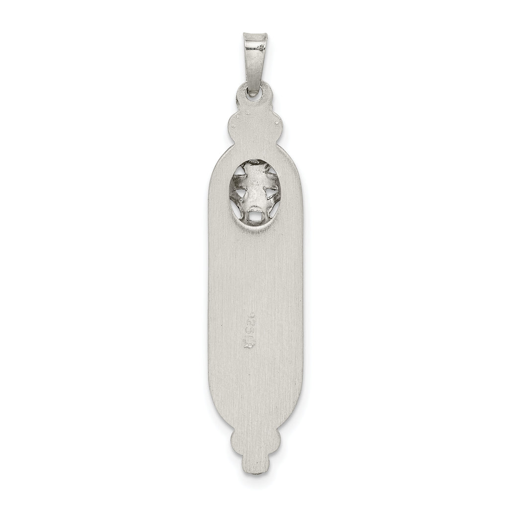 Sterling Silver 925 Mezuzah Pendant with Polished Palladium Finish