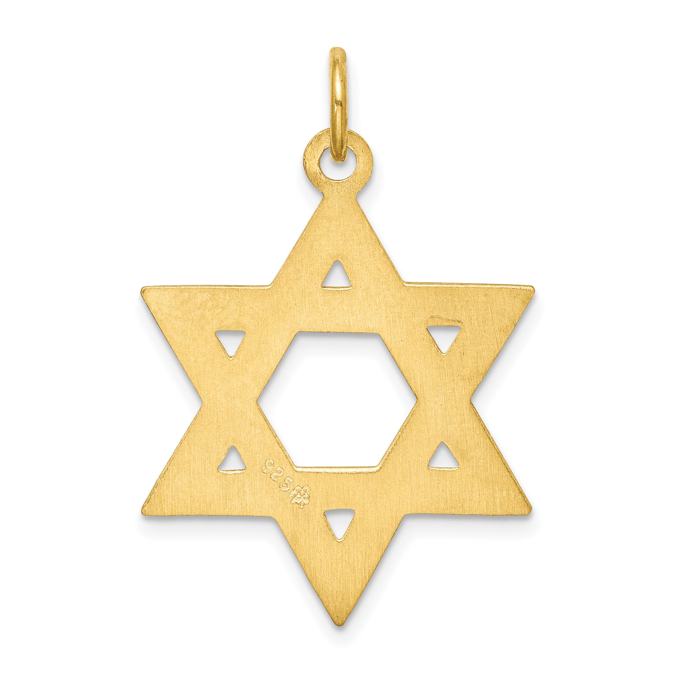 24k Gold-Plated Sterling Silver Star of David Pendant with Polished Finish