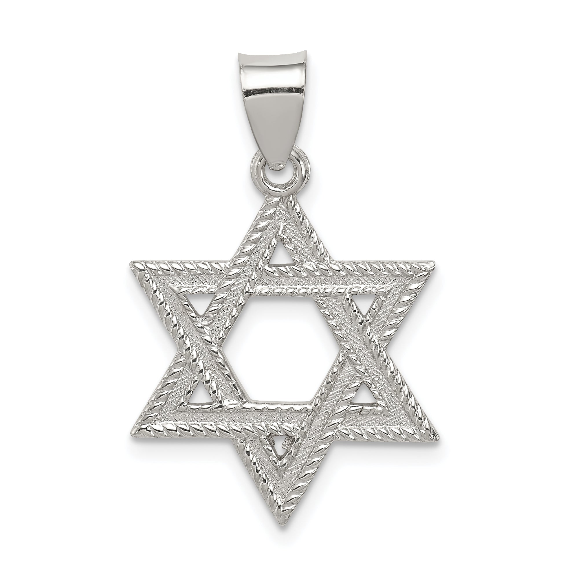 Sterling Silver Satin Star of David Charm Main image